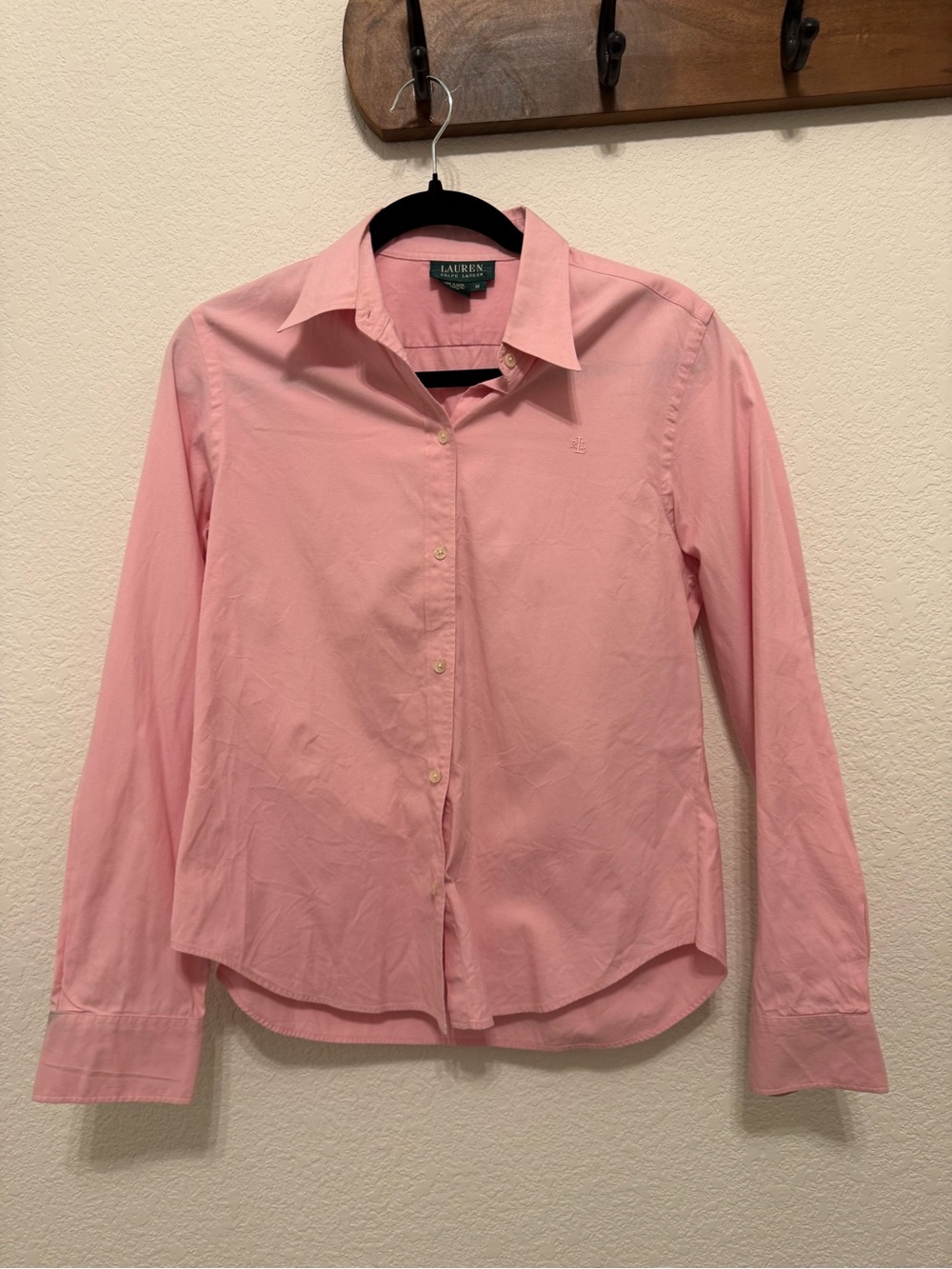 Vintage Lauren Ralph Lauren Light Pink Button Down Shirt - Medium